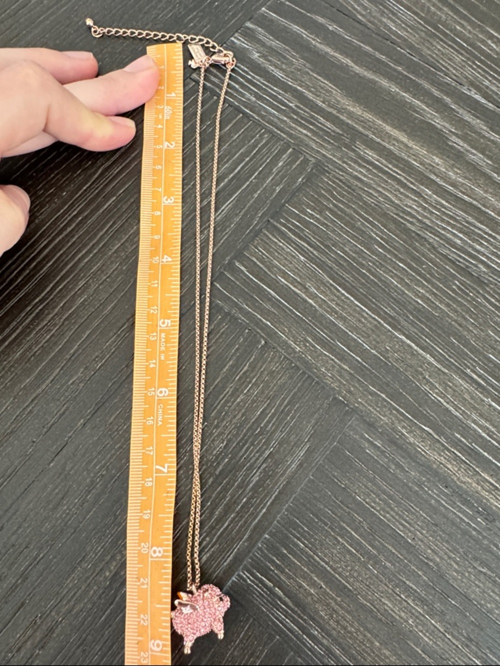 Kate Spade Flying Pig Necklace Rose Gold Crystal Pendant 9” | Cute Novelty Charm - Picture 6 of 6